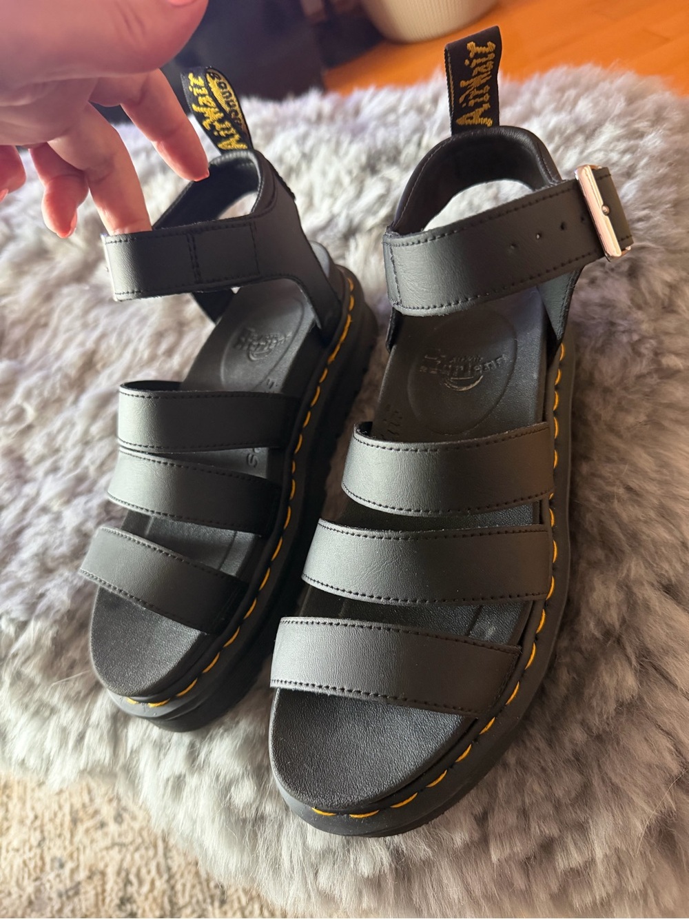 Dr. Martens Black Platform Gladiator Sandals. Size 7 but they fit 8.5, EU 38 - Picture 7 of 15